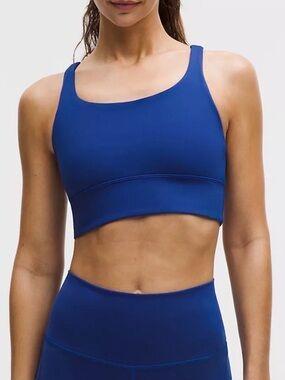 Lululemon Energy Longline Bra Blue Medium Support Size 2